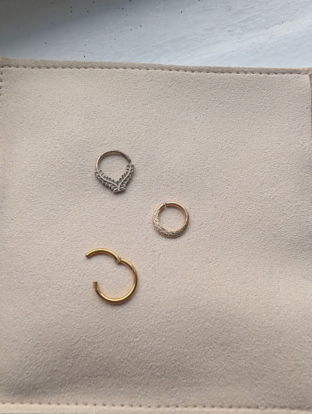 Minimal Mixed Septum Jewelry Set - 14k Gold & Sterling Silver & Titanium